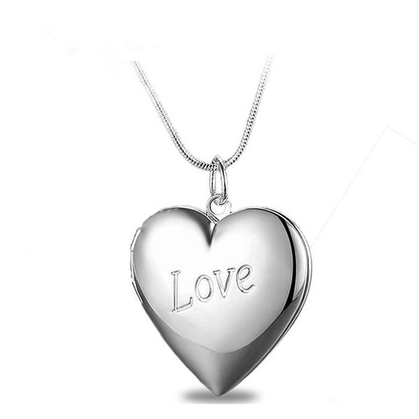 

silver jewelry pendant fine love heart shaped box pendant 925 jewelry silver plated necklace pendants fashion gift necklace qjb5t