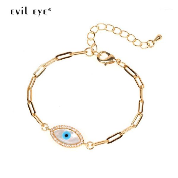 

evil eye shell heart fatima hand charm bracelet gold color chain bracelet adjustable gifts for women girls fashion jewelry le5031, Golden;silver