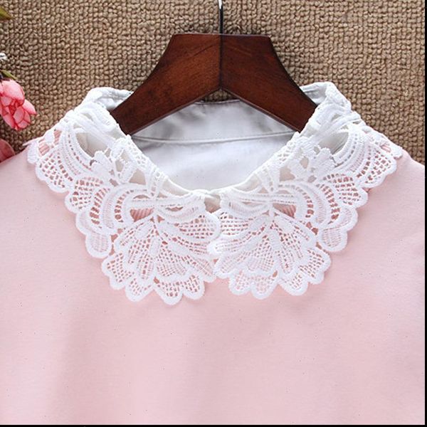 

fashion four flower ladies hand studded ladies wild flower decorative false summer wild shirt lace fake neck collar, White