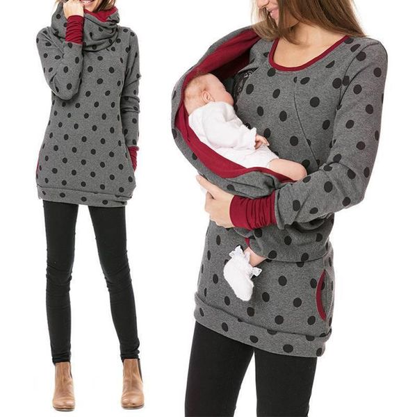 

40#new maternity nursing hoodie sweatshirt winter autumn pregnancy clothes pregnant women breastfeeding sweatshirts shirts top, Black