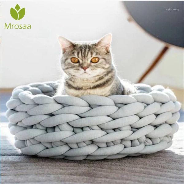 Кошачьи кровати мебель вязаная кровать для домашних животных собак щенка подушка для щенка