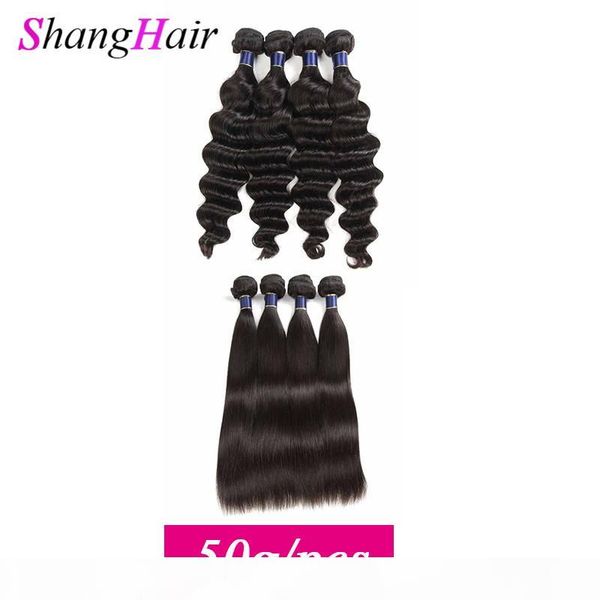 

brazilian straight human hair bundles 5 6 4 bundles deals loose deep indian remy human hair weft extensions straight 50g pcs, Black