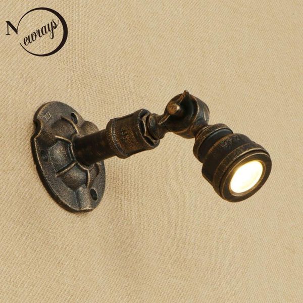 

vintage iron water pipe wall lamp art deco industrial adjustable wall light led for bedroom restaurant living room cafe l