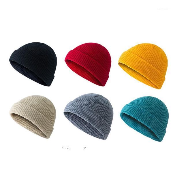 

beanies beanie hat ribbed knitted cuffed winter warm short casual solid color skullcap baggy for men1