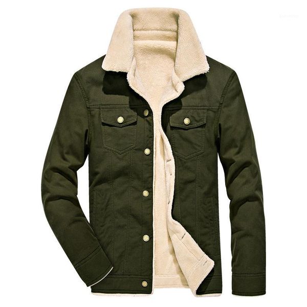 

winter jacket men casual 100% cotton thick fleece coat outwear pockets solid army green khaki black male jackets plus size 4xl1, Black;brown