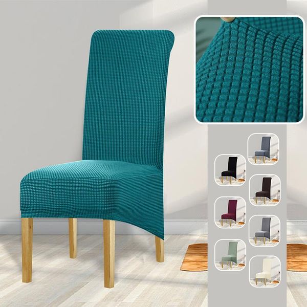 

leorate 10 colors polar fleece fabric elastic chair cover long back xl size high back seat chair covers universal home l1