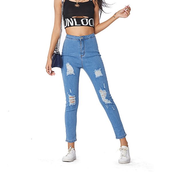 

jeans leggings elastic slim niuzixian thin pants women's trousers, Blue