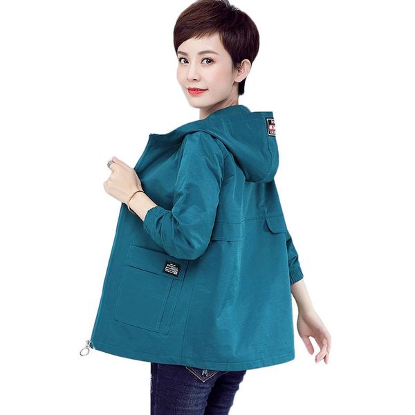 

plus size spring autumn women trench coat outerwear casual elegant female korean short loose windbreaker overcoat r683, Tan;black