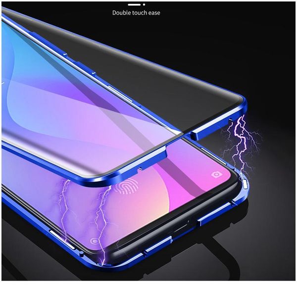 

double side 360 degree magnetic adsorption metal glass case for xiaomi mi cc 9 9e 9t redmi note 7 k20 qyluih