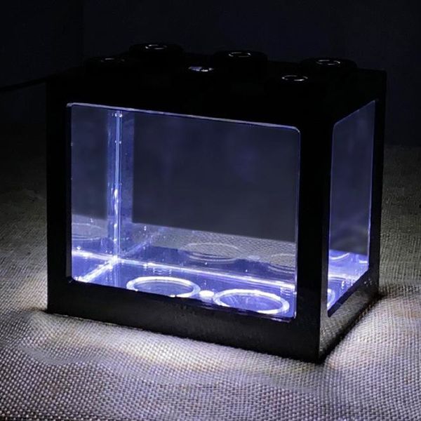 

fish tank decorative mini aquarium usb led light lamp fish tank desklamp fish box office tea table decor