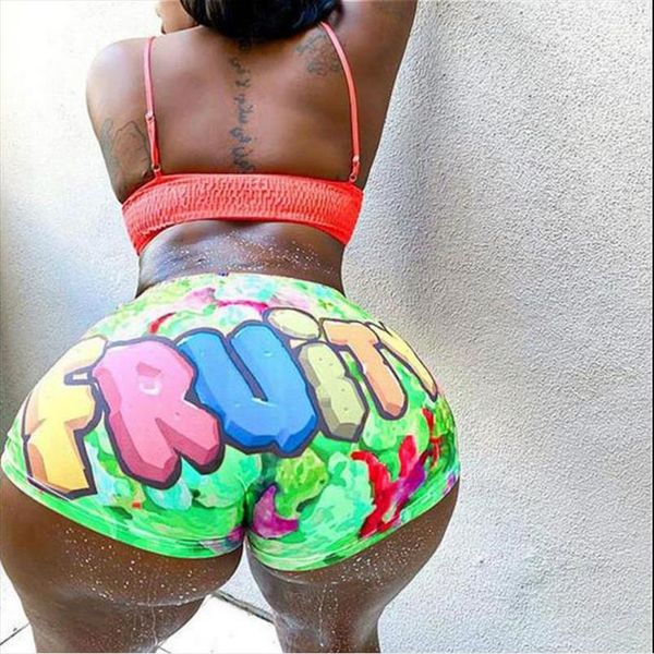 

2020 женские шорты мягкие тонкие шорты письма напечатаны эластичные талии летняя тренировка короткие леггинсы спортивные пробежки, White;black