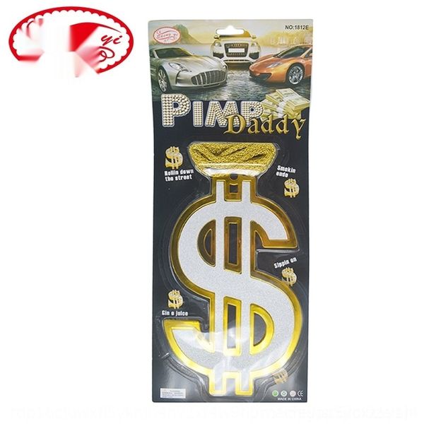 

0r5ld nightclub props plastic electroplated prop big halloween trendy necklace dollar dollar necklace m5dwe