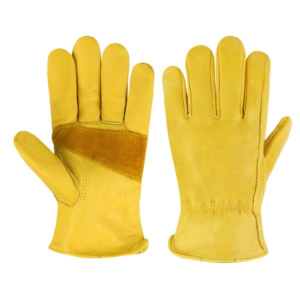 

olson deepak winter thermal cold the first layer of cowhide motorcycle fleece lined work gloves men & women, Blue;gray