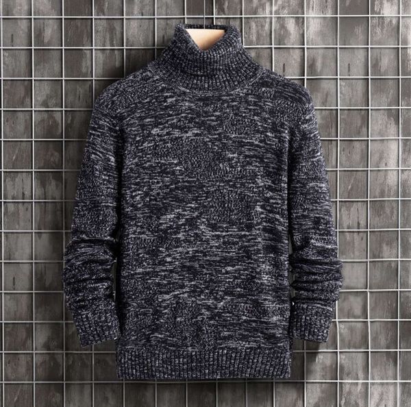 

men's casual long sleeve sweater with high collar8uy, Black