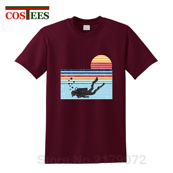 

sport 2019 new vintage scuba diving gifts tee shirt retro scuba diver t shirt men short sleeve o-neck cotton hipster tees t-shirt