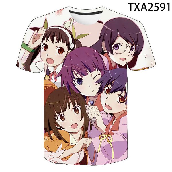 

boy girl new monogatari cool 3d print shirts anime hentai funny men clothing