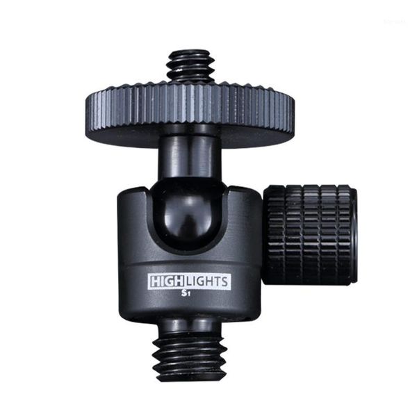 

360 adjustable smart mini ball head camera 3\8 1\4 aluminium alloy ballheads dslr 6mm thread projector tripod ball heads metal1