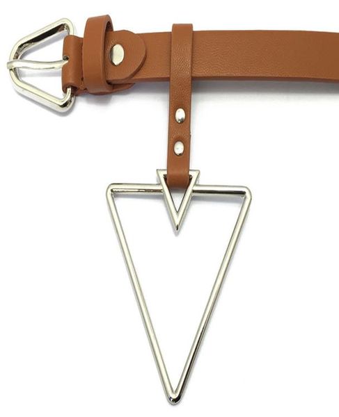 

модный дизайн ремень треугольник ремни для женских платьев вечеринка тарелка женский серебряный штырь пряжки ремень студент джинсовые коричн, Black;brown