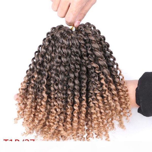 

yucan crochet braid marlybob curly crochet hair braiding hair synthetic ombre hair extensions afro kinky curly african, Black