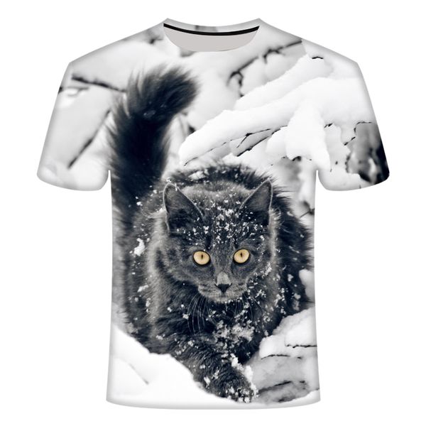 

men cat and fish pattern printing breathable 3d print shirts funny funny aesthetic men clothing