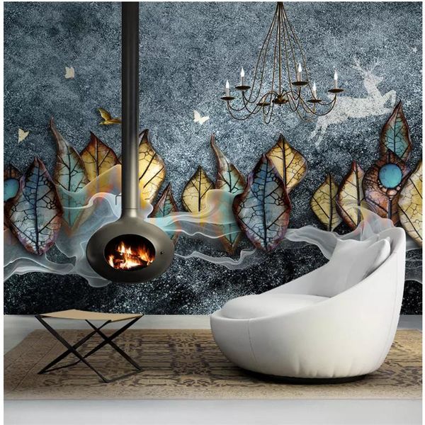 

wallpapers mural gray blue personality wallpaper 3d mottled stone textured sandstone embossed leaves wall murals for living room walls