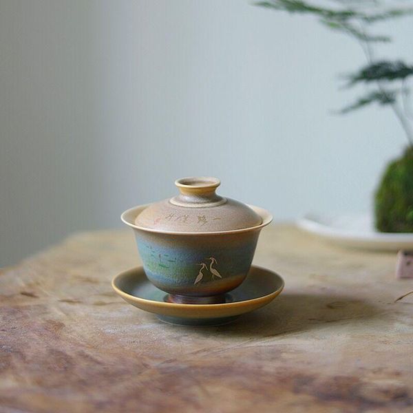 

luwu урожай керамический gaiwan teaup handpainted супница чай makers аксессуары 150мл luwu урожай по низким ценам бесплатная доставка bbyydb
