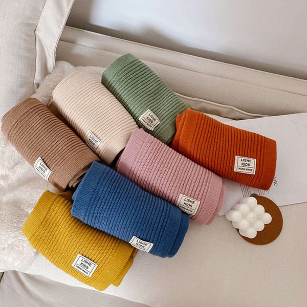 

pure amo children's babe knitting ambb wool scarf 2020 winter boys and girls' korean warm neck, Red;brown