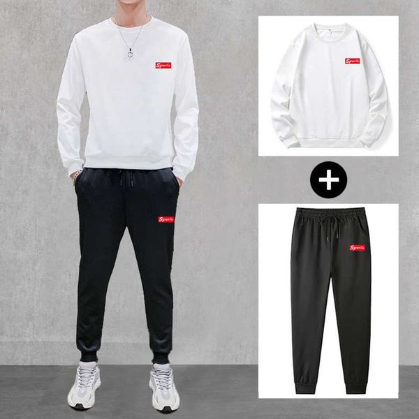

handsome youth t-shirt pullover korean version bottoming shirt long sleeve sportswear suit for men's spring and autumn, Gray