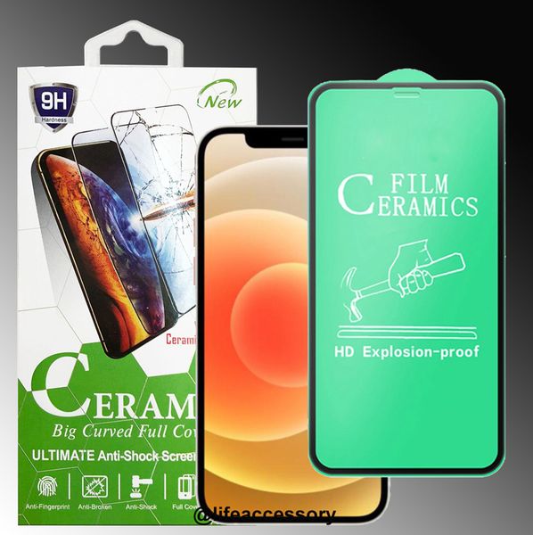 Protezione dello schermo del telefono in CERAMICA morbida infrangibile per iPhone 12 mini 11 PRO Max IPhone XR XS Samsung A01 A11 A21 A21S A31 A41 A51 A71 A81