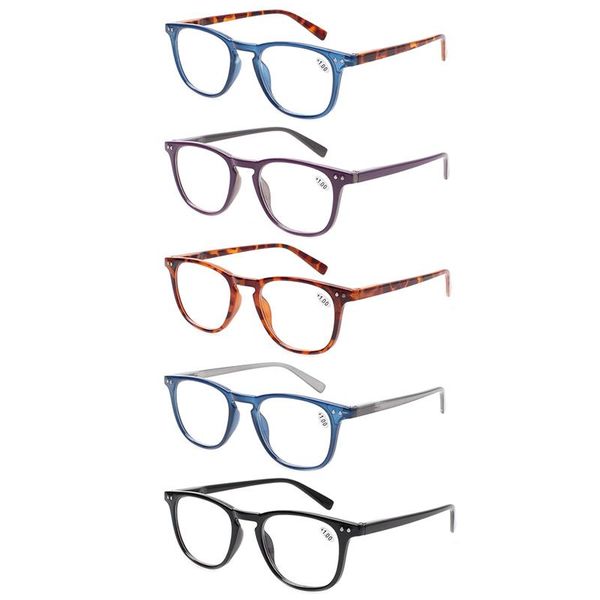 

sunglasses 5 pack fashion reading glasses for men and women spring hinge round frames quality eyeglasses 0.5 1.5 1.75 2.0 2.5, White;black