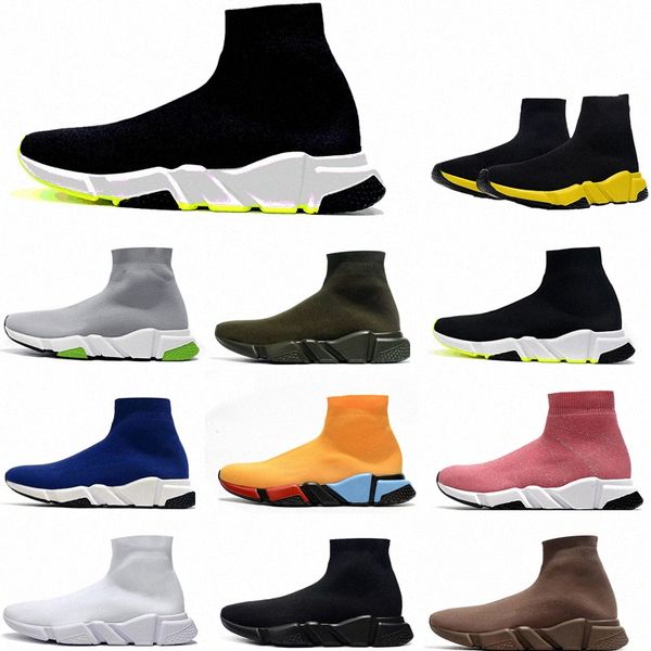 

2021 designer men women speed trainer sock boots socks boot casual shoes shoe sneakers size 36-44 c6jf#, Black