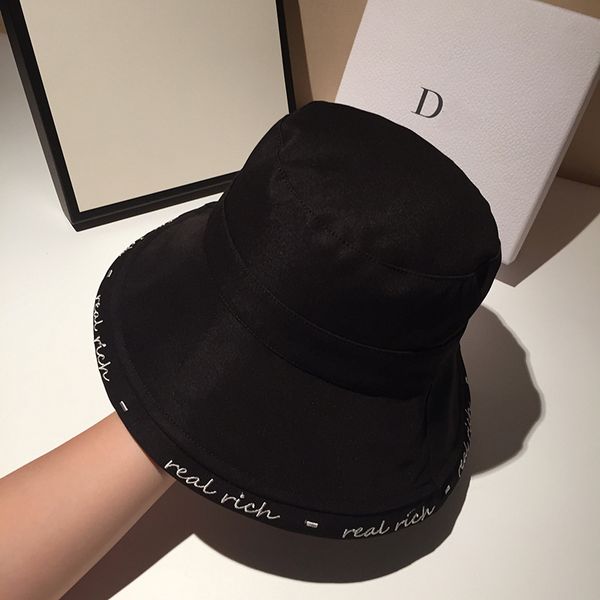 

2020new korean hat women's simple embroidered hat brim sun protection bucket sunbonnet stall spring and summer, Blue;gray