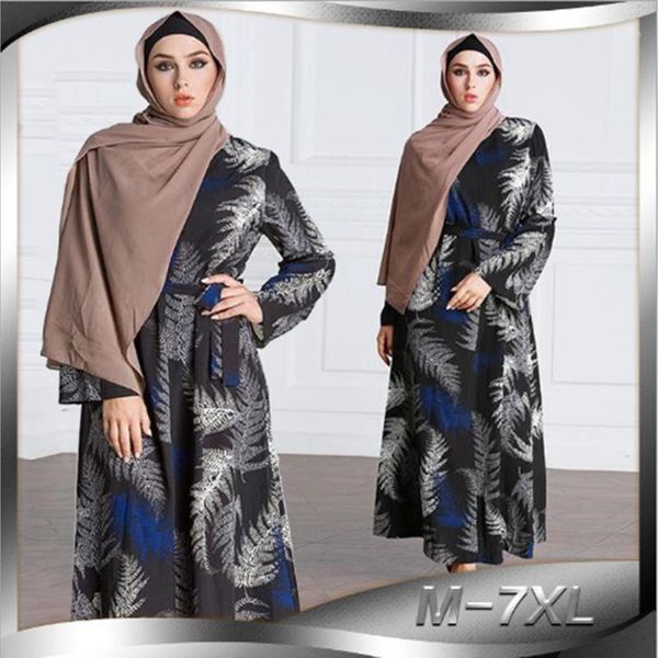 

muslim maxi dress print abaya zipper cardigan long robe gowns plus size full-length tunic jalabiya middle east islamic clothing1, Red