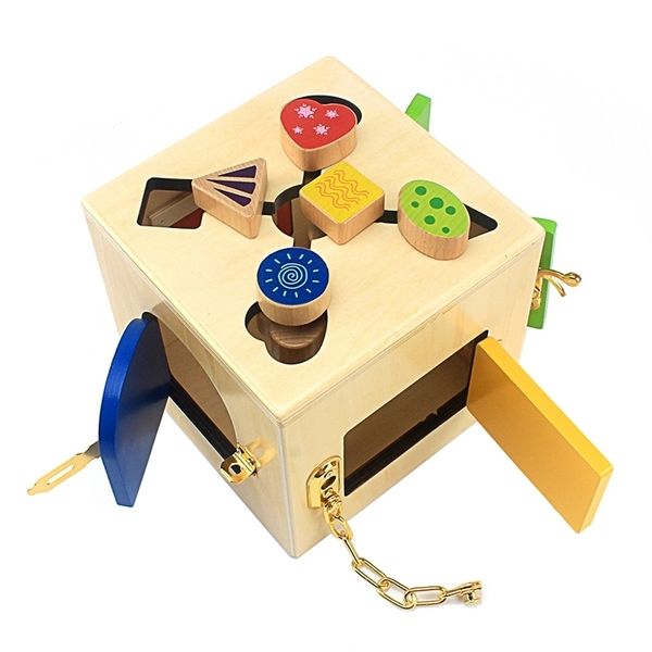 

montessori teaching multifunction lock box set baby learning to unlock early education toys practical life skill toy boys girls y200428