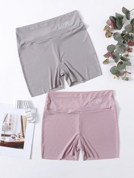 

2pack plus plain rib safety shorts a2hh#, Black;white