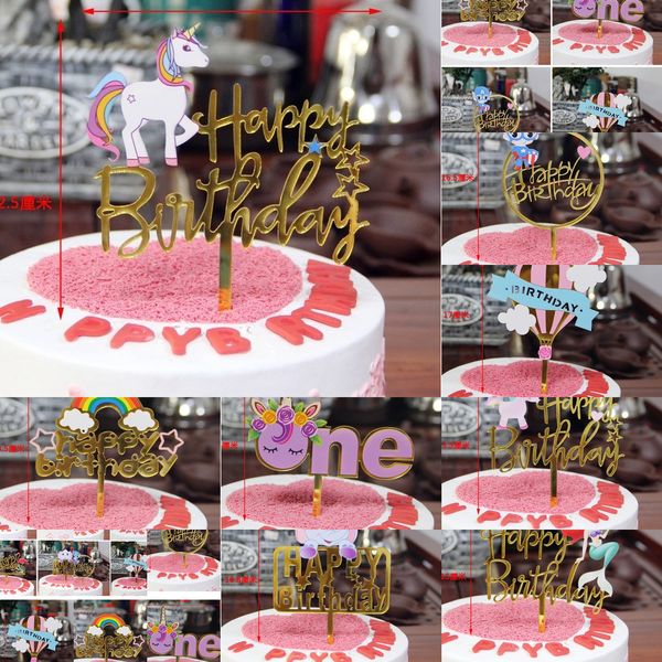 

factory outletpqwicake letter card insert pole acrylic happy birthday er stamping party diy decoration cake supp onsgw