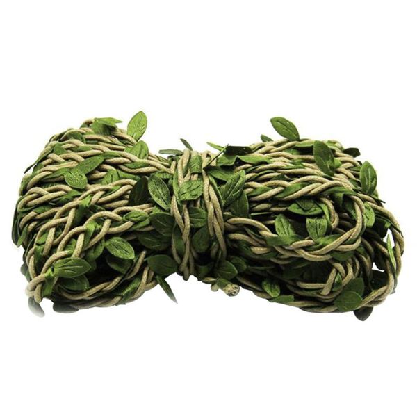 

10m artificial leaf vine simulation foliage vines green leaves rattan fake wreath decorative home wall garden party decor (khaki