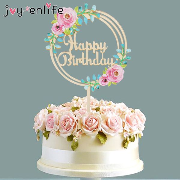 

flower green leaf happy cake er cupcake birthday baking decoration baby shower wedding decorations