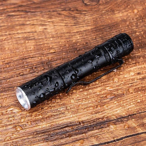 

portable lanterns led aluminum alloy focusing small xpe glare mini penlight with pen holder1