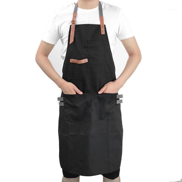 

aprons for woman men cooking bib aprons working clothiing men kitchen restaurant apron adjustable shop chef workwear black1
