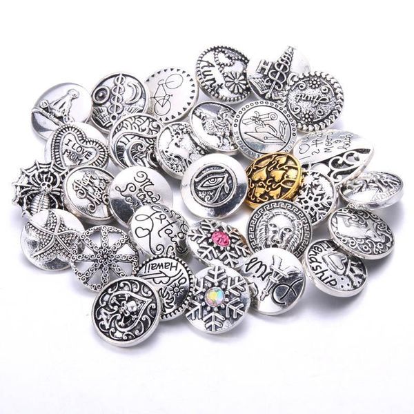 

new 10pcs lot mix style rhinestone 12mm 18mm resin metal snap buttons jewelry fit charm bracelets bangles for women man gift h qylbrv