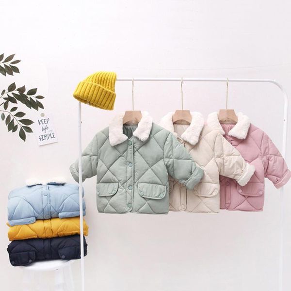 

kids winter solid fleece coat kids girls baby winter fleece coat jacket solid outwear padded clothes vetement baby fille hiver1, Blue;gray