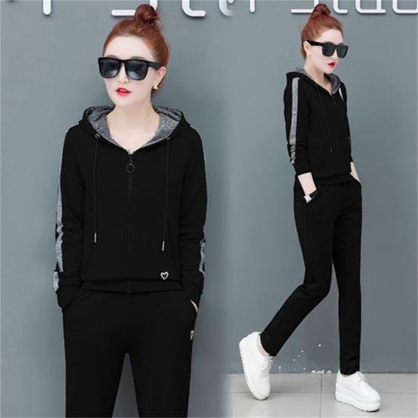 

size large two pieces and pants hoodie hoodies + femme pair of garments women clothes 292y, White