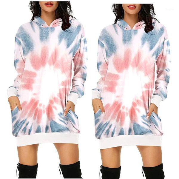 

s-2xl oversized sweatshirt autumn winter women's long-sleeved pocket pullover hoodie dress waist unique colorful aurora print f41, Black