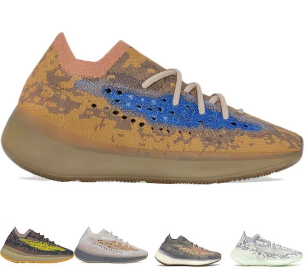 

latest kanye west 380 running shoes blue oat alien mist 3m reflective men women sneakers casual sports shoes with box