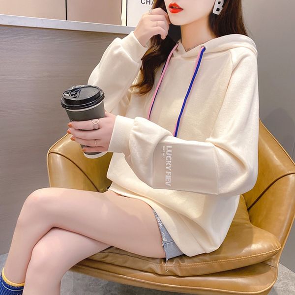 

autumn 2020 new super fire cec hooded women's clothing korean loose long sleeve coat women dbkf4, Black