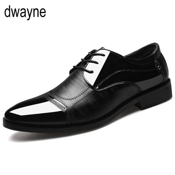 

2020 new mens fashion dress business shoes male wedding oxfords leather shoes big size 38-48 casual men dress leather, Black