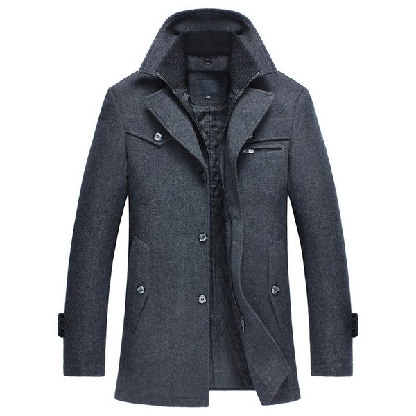 Windjacke Winter Wolljacken Herren Casual Slim Fit Warme Oberbekleidung Formale Herbstjacke Mantel Männlicher Mantel Plus Größe 5XL Hohe Qualität 201123