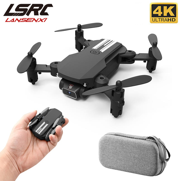 

lsrc 2020 new mini drone 4k 1080p hd camera wifi fpv air pressure altitude hold black and gray foldable quadcopter rc dron toy