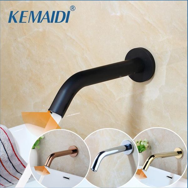 

kemaidi bathroom faucets black chrome gold wall mount sensor faucet automatic hands touch sensor mixer bathroom sink tap1